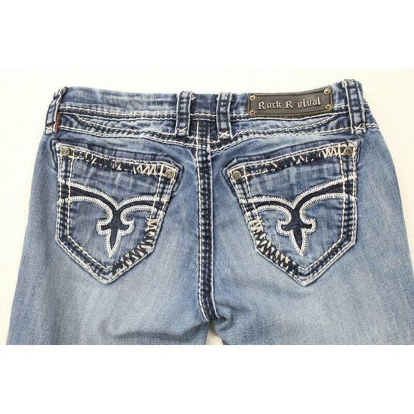 Rock Revival Charlotte Jeans Women's 26x30 Easy Boot Bling Rhinestone pockets - Picture 9 of 12
